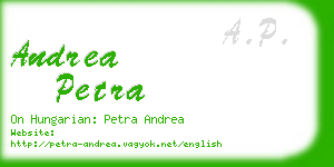 andrea petra business card